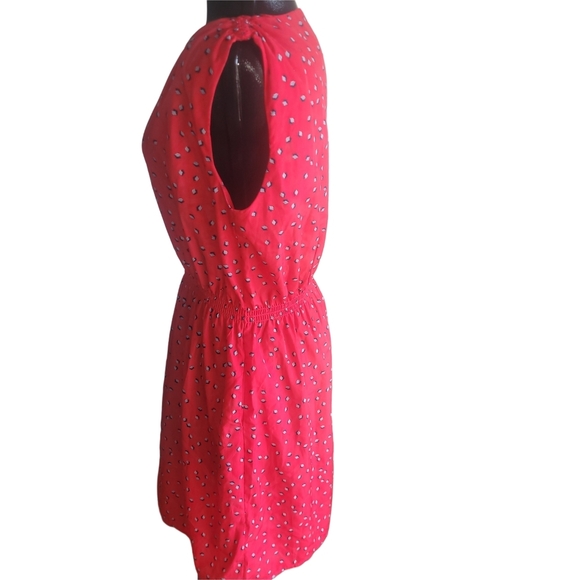 Catherine Malandrino Red Sleeveless Midi Dress L - Picture 4 of 6
